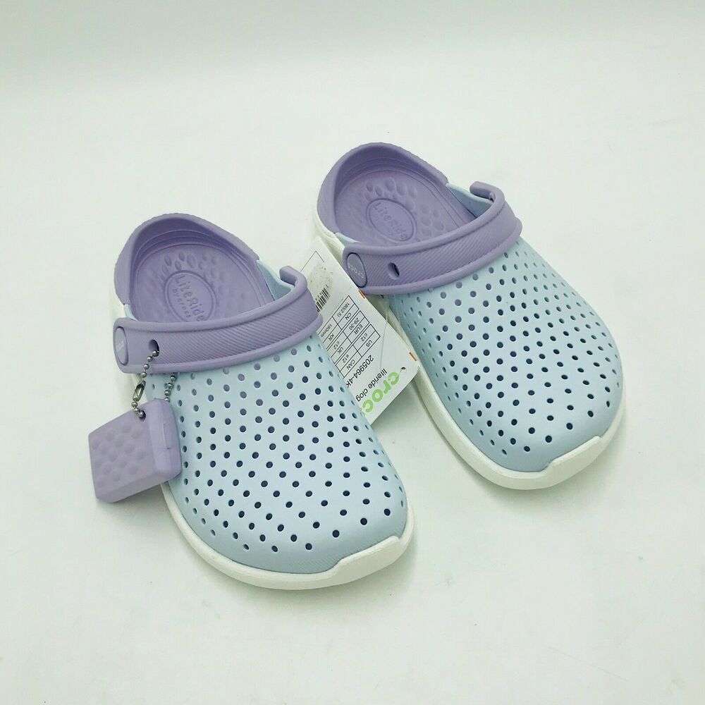Crocs Kid's C12 Literide Clog K Blue Purple Lightweight Water Shoes Rubber NWT